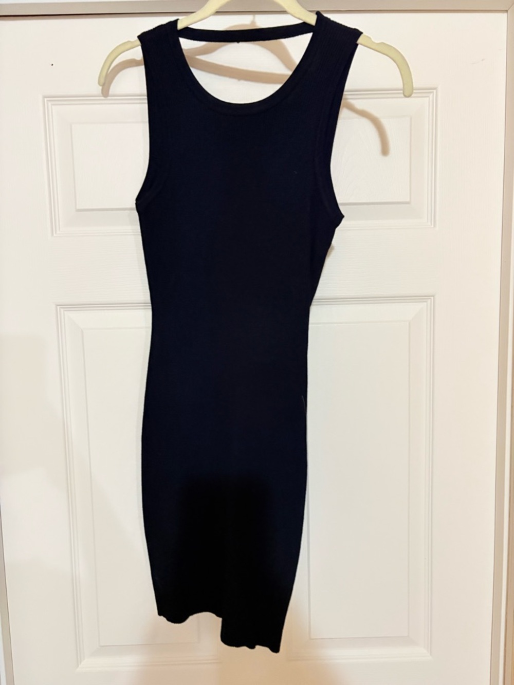 debut Black Ribbed Sleeveless Midi Dress